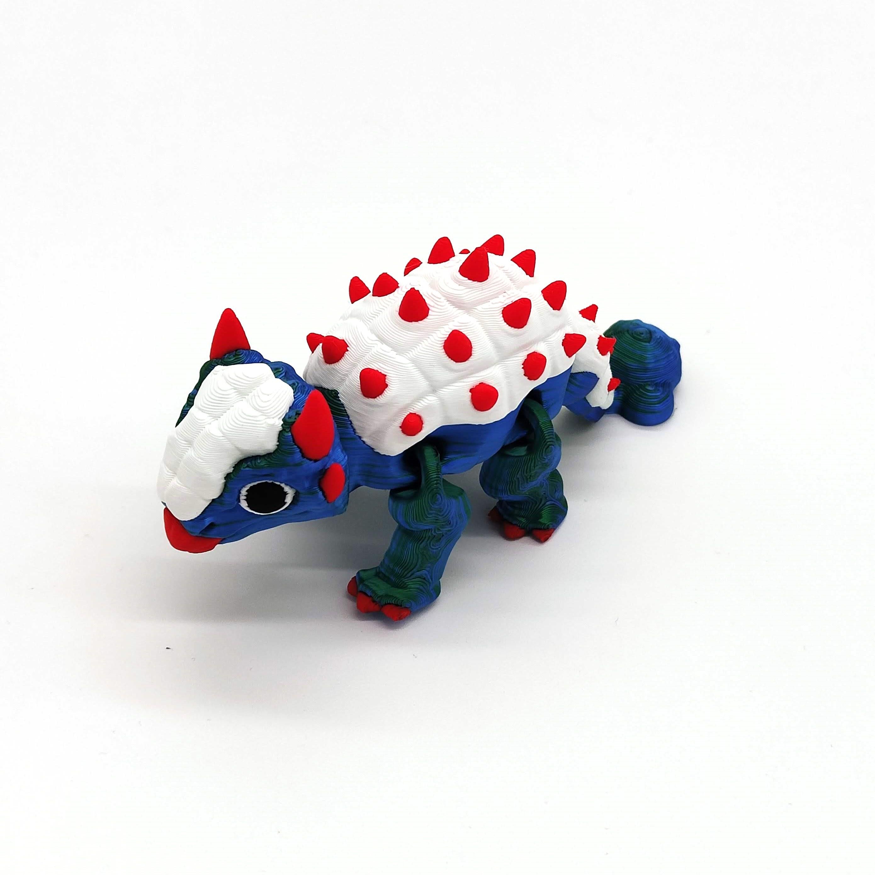 Articulated Ankylosaurus Fidget Toy - Adorable Kawaii Dinosaur Figure for Stress Relief and Collectors